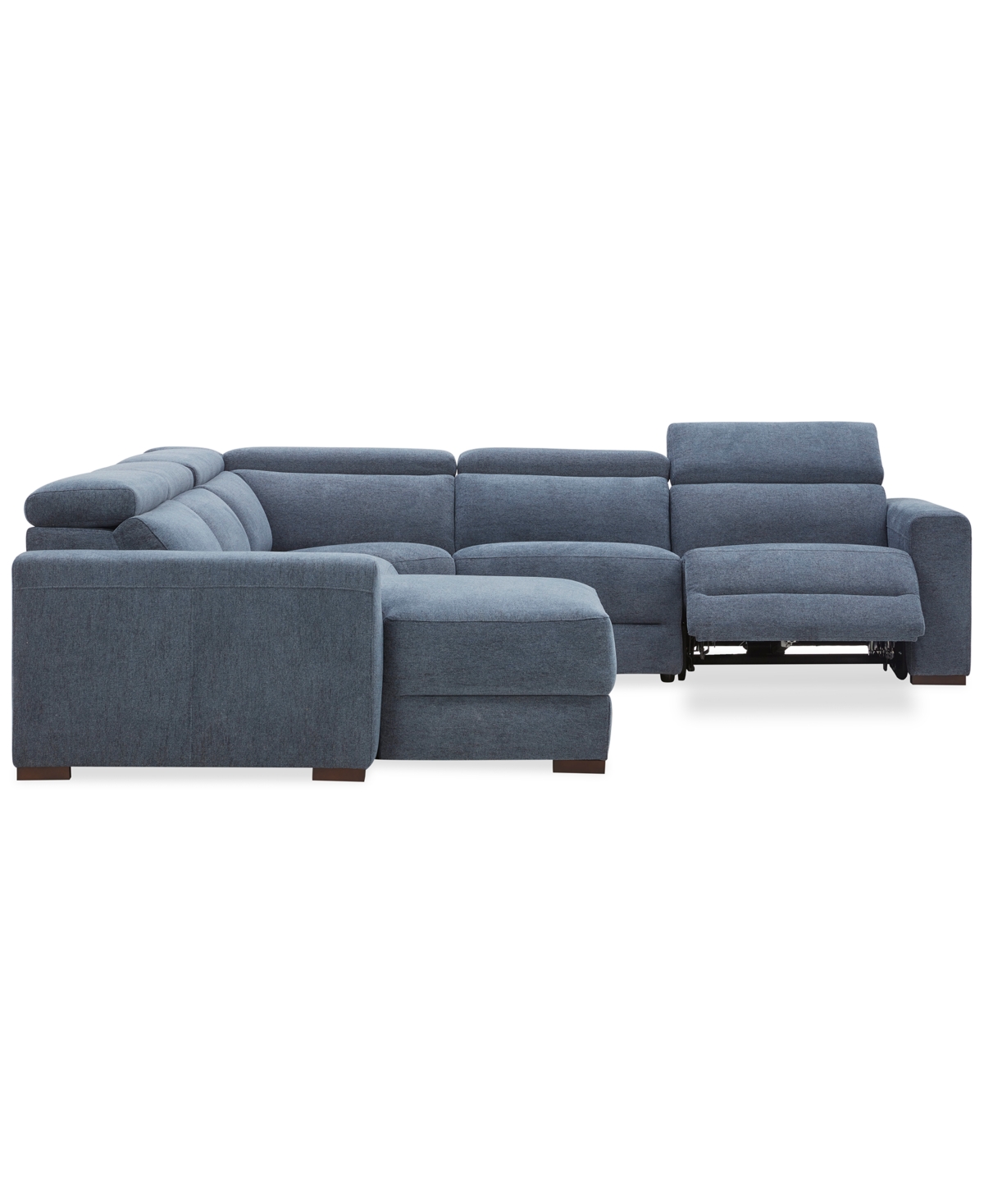 Macy's Nevio 6-pc. Fabric Power Headrest Sectional With 2 Power Motion Chairs
