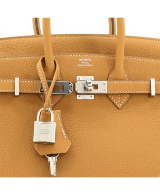 Pre-Owned Hermes Birkin 25 Handbag Brown Togo with Palladium Hardware