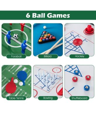 12-in-1 Combo Game Table Set with Foosball Air Hockey Pool Chess and Ping Pong