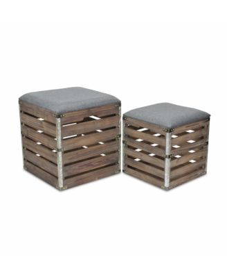 SET OF 2 SQUARE STOR