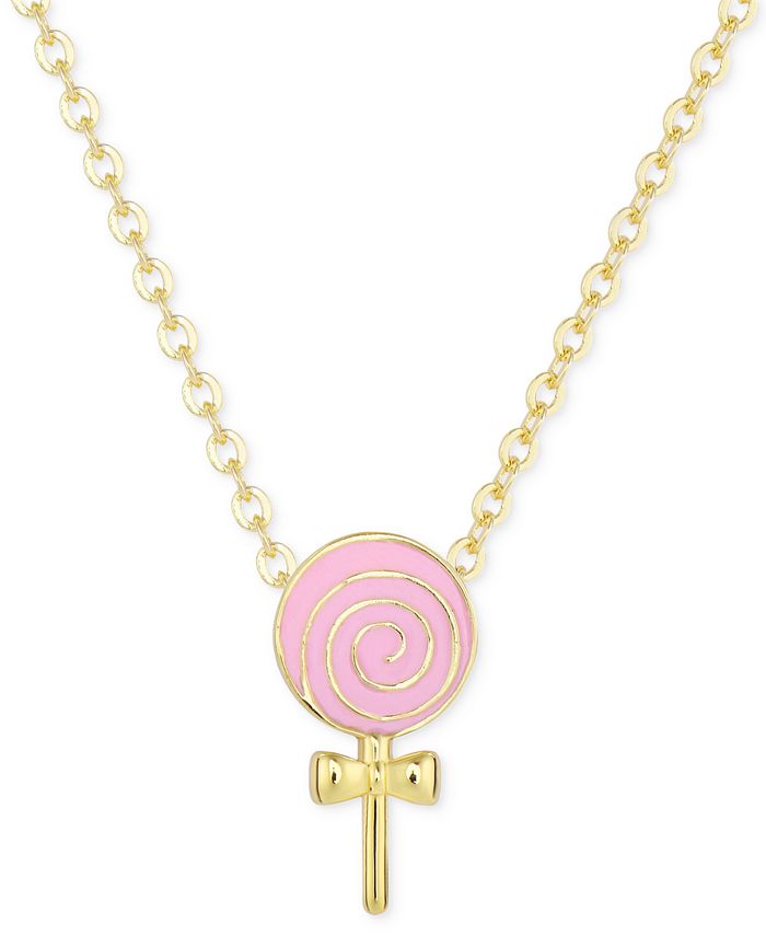 Macy s Children s Enamel Lollipop Pendant Necklace in 18k Gold