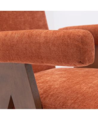 Upholstered Counter Height Stool with Arms, 25.5" Solid Wood Chair for Kitchen Island or Home Bar-Maison Boucle