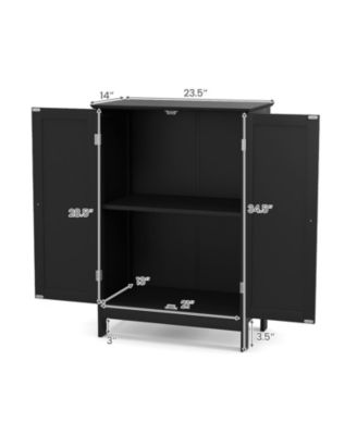 2-Door Free-Standing Bathroom Cabinet with Shelf