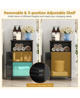 Bathroom Freestanding  Adjustable Shelf Floor Storage Cabinet