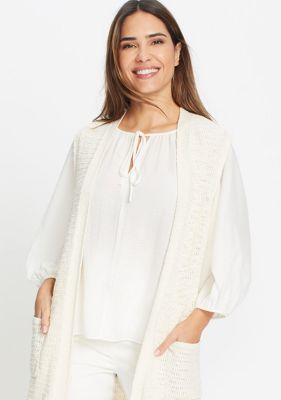 Women's Tie Neck Tunic Blouse