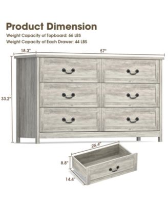 6 Drawer Dresser Chest of Drawers