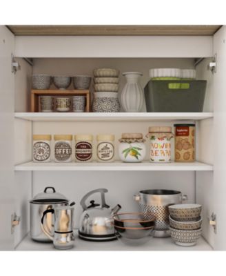 kitchen island with 2 doors, 1 drawer, dining table, coffee station & microwave rack—white wooden design for home or dining room.