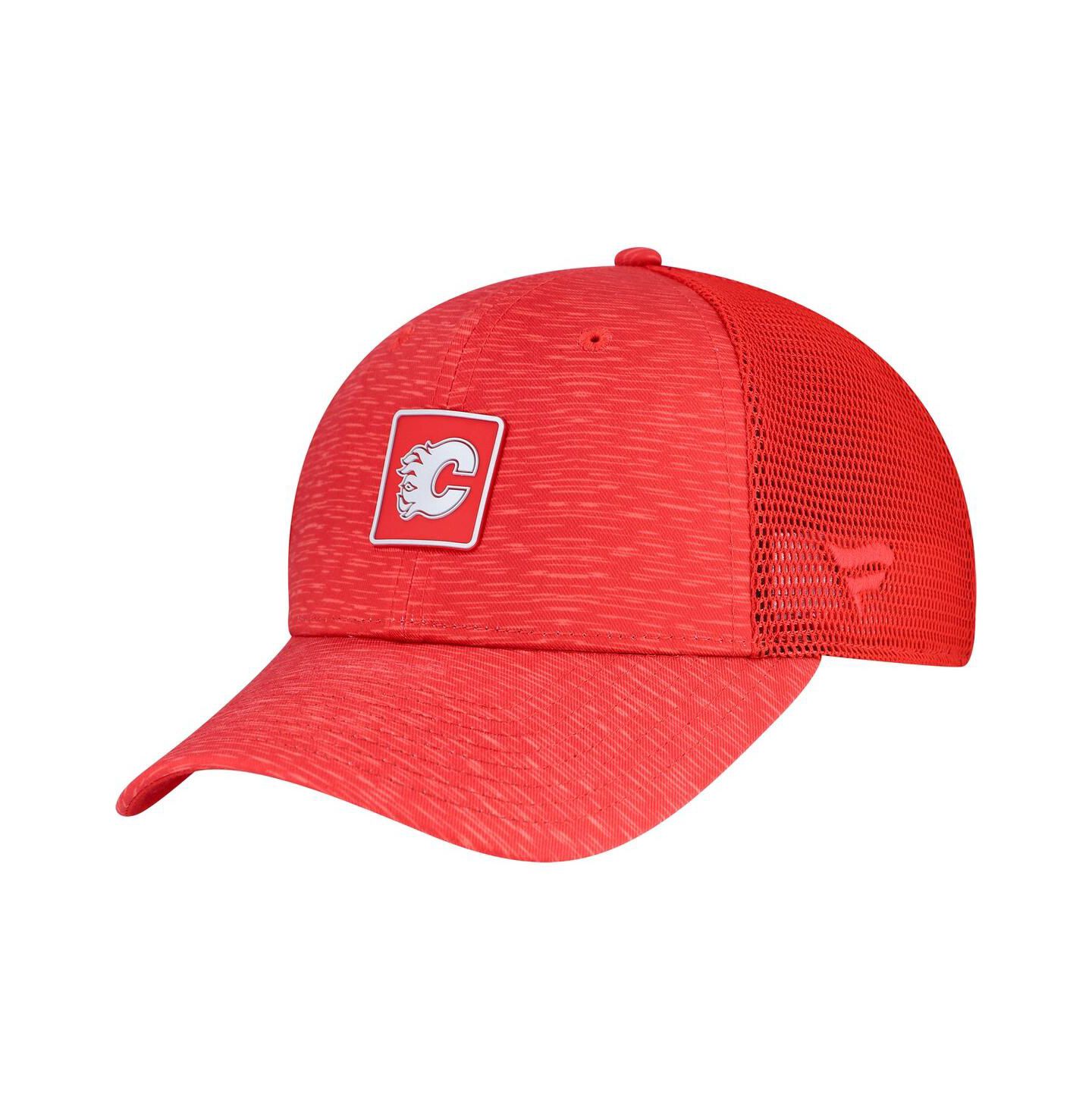 Женская кепка Fanatics Red Calgary Flames Authentic Pro Adjustable Trucker Hat — фото 1