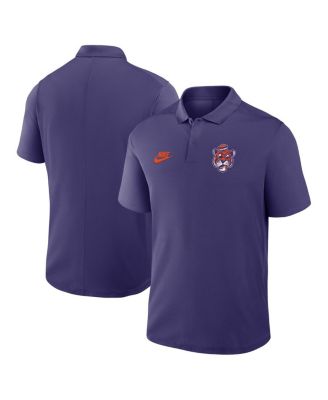 Nike - Men's Purple Clemson Tigers Primetime Victory Legacy Vault Logo Performance Polo Shirt