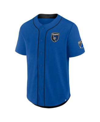 Men's Blue San Jose Earthquakes Injury Time Baseball Jersey