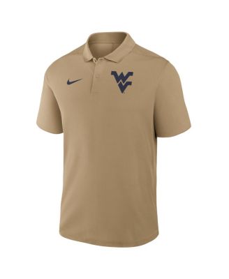 Men's Tan West Virginia Mountaineers Primetime Victory Primary Logo Performance Polo Shirt