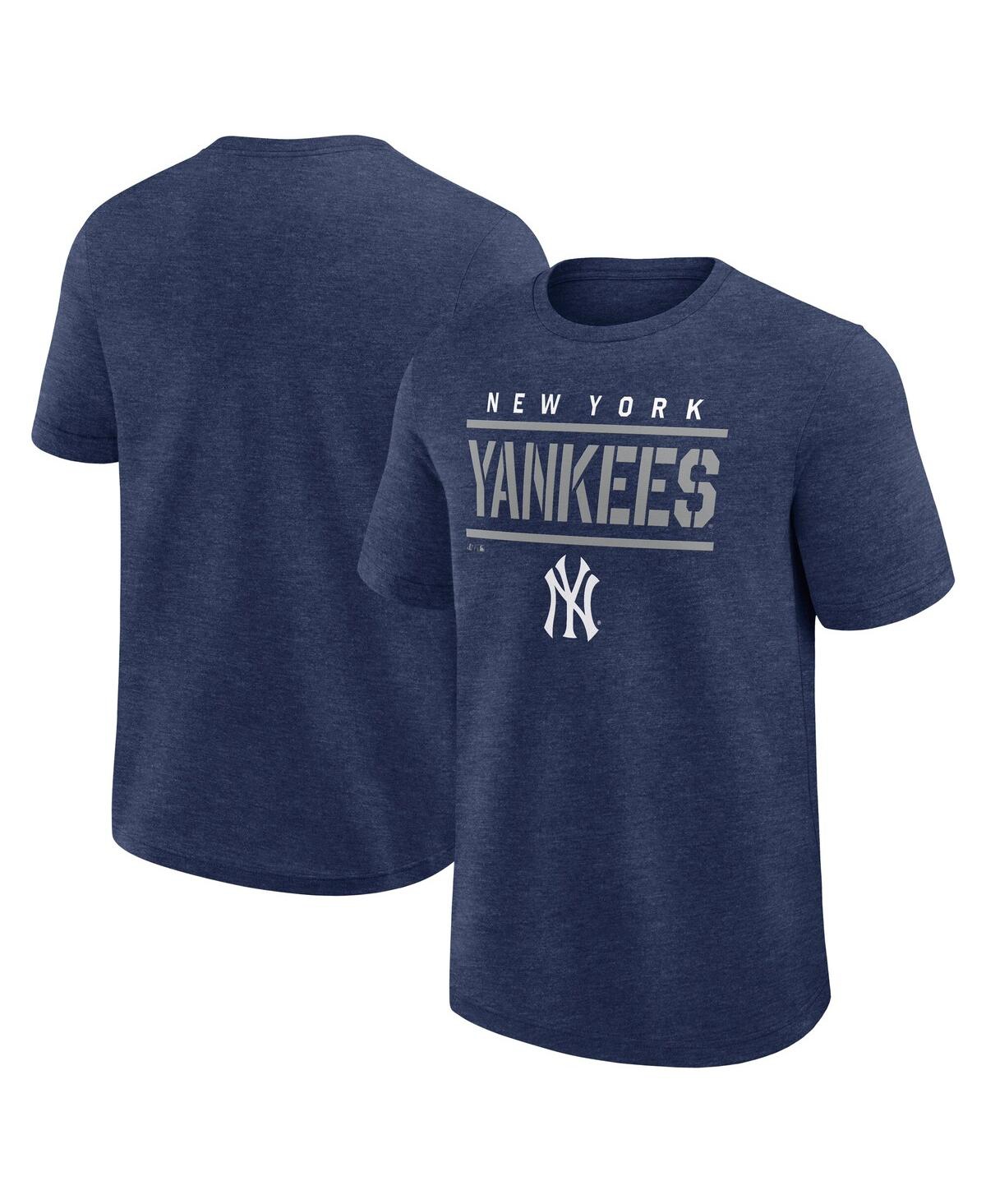 Fanatics Men's Heather Navy New York Yankees Top Notch T-shirt