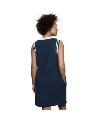 Women's Navy New York Yankees Fast Track Sneaker V-Neck Dress