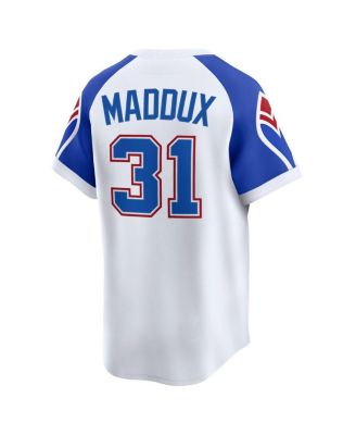 Men's Greg Maddux White Atlanta Braves Throwback Cooperstown Collection Limited Jersey