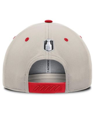 Men's Red/Gray Washington Capitals 2025 Stanley Cup Playoffs Locker Room Trucker Adjustable Hat