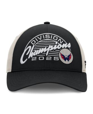 Men's Black/Gray Washington Capitals 2025 Metropolitan Division Champions Locker Room Adjustable Hat