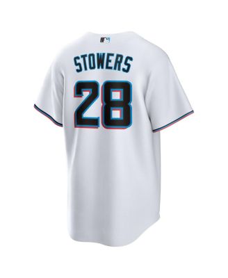 Men's Kyle Stowers White Miami Marlins Home Replica Jersey