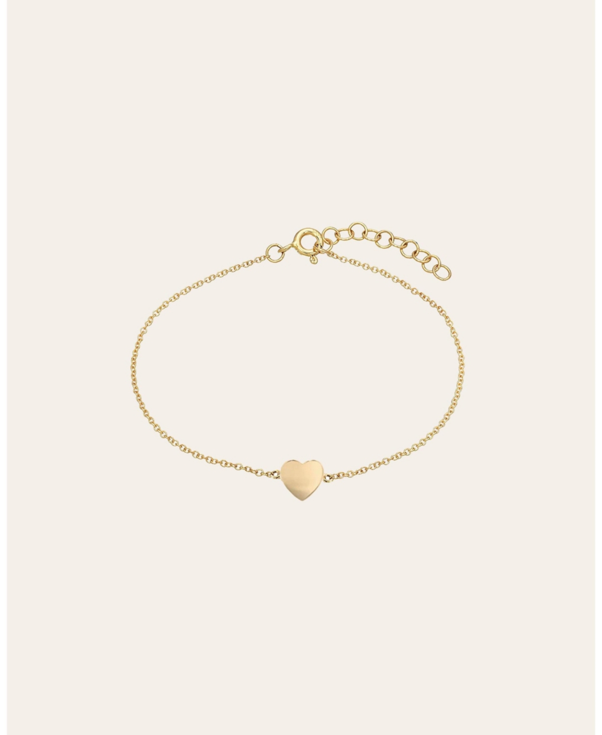 14k Gold Heart Bracelet - Yellow gold