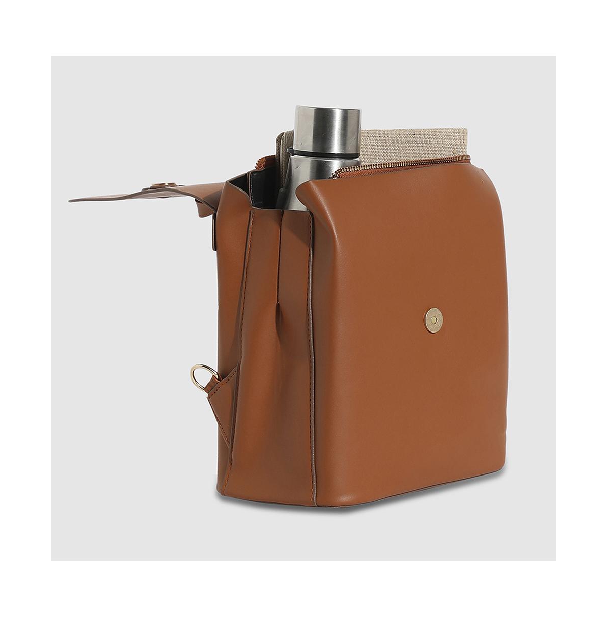 Women's Buckle Flap Backpack - Brown - Brown