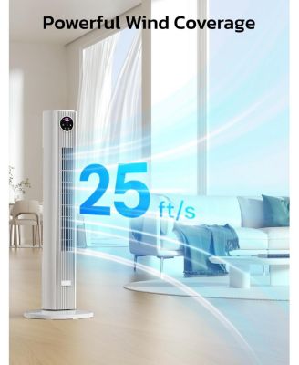 Tower Fan for Bedroom, 90° Oscillating Fan with 12H Timer, 37”Standing Fans with Remote, Bladeless Fan with 4 Modes & 3 Speeds