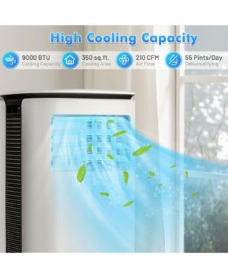 9000 BTU Portable Air Conditioner with Fan and Dehumidifier