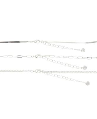 Cubic Zirconia Interlocking Heart Layered Necklace Set