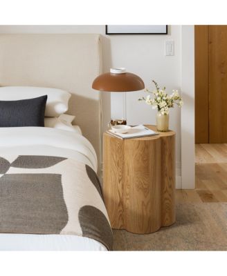 Wood Grain Manufactured Wood 20.5-Inch Tall Round End and Side Table