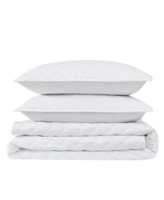 Oversized Cotton Percale 3-Pc. Quilt Set, King