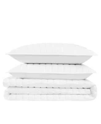 Oversized Cotton Percale 3-Pc. Quilt Set, King