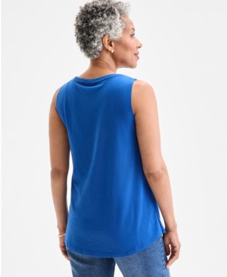 売れ筋商品|||スタイルアンドコー カットソー トップス レディース Plus Size V-Neck Tank, Created for Macy's Industrial Blue Style & Co Plus Size V-Neck Tank Top, Created for Macy's