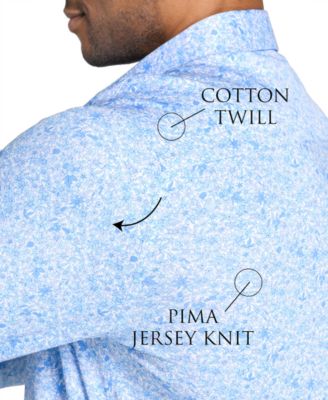 Men's Floral Print Hybrid Slim Fit Easy Care Long Sleeve Shirt