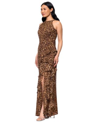 Women's Printed Sheath Chiffon Halter Dress