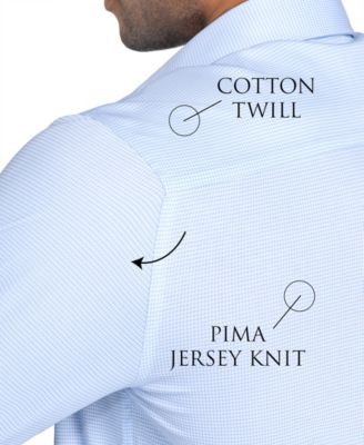 Men's Houndstooth Hybrid Slim Fit Easy Care Long Sleeve Shirt