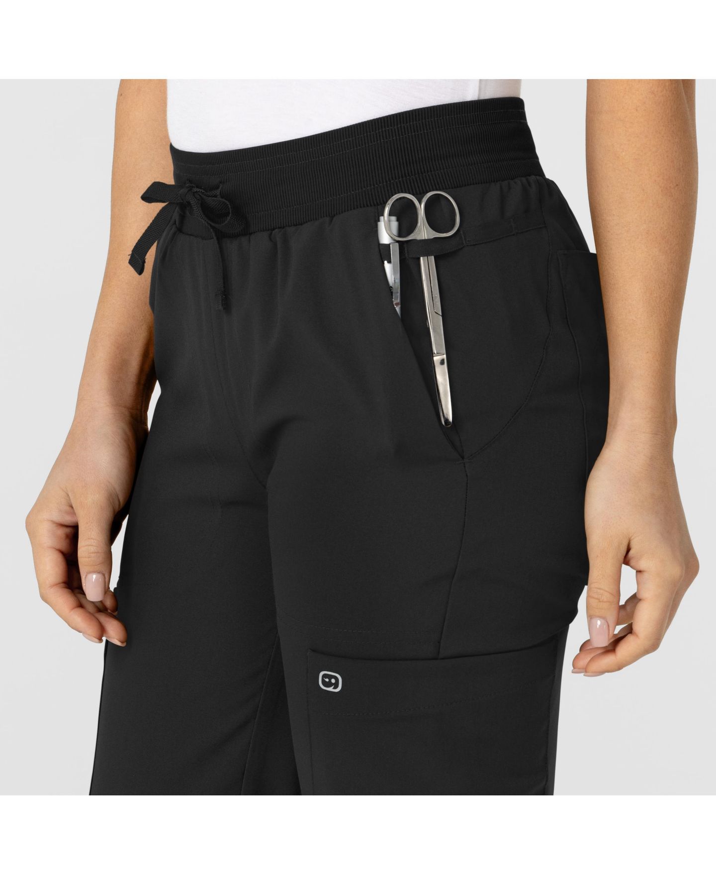 Женские брюки Wink W123 Flex-n-Reach Track Scrub Pant Regular, цвет: Чёрный — фото 6