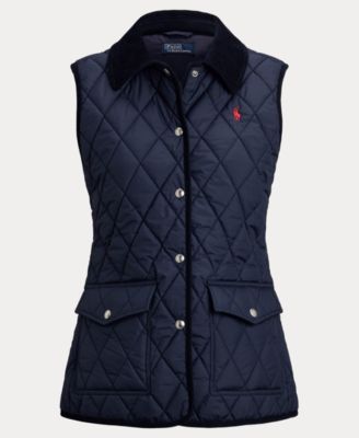 Women's Corduroy-Trim Quilted Vest