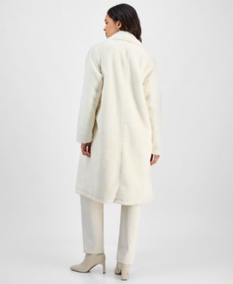 Juniors' Faux-Fur Double-Breasted Coat, Created for Macy's