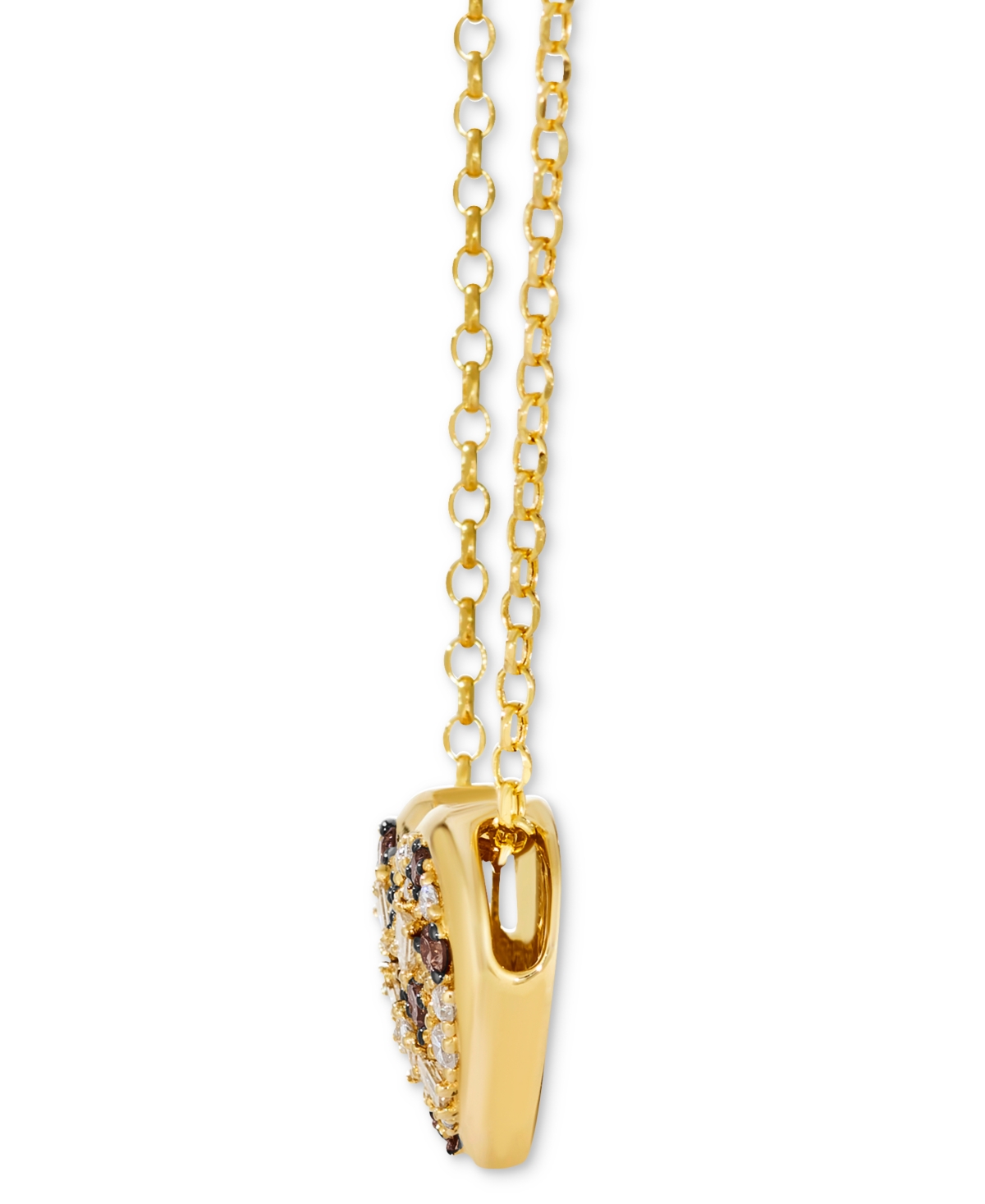 Le Vian Godiva X  Vanilla Diamond & Chocolate Diamond Heart 19" Pendant Necklace (3/8 Ct. T.w.) In 14