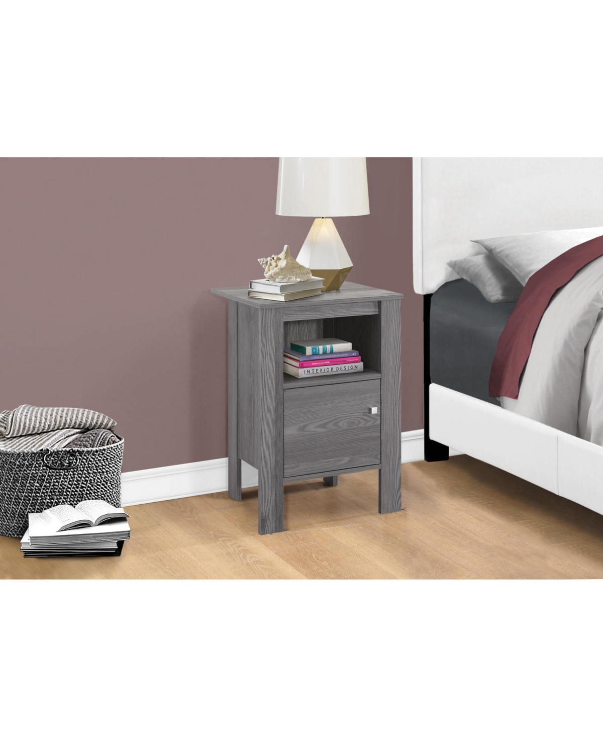 Modern Wood End Table with Bottom Shelf – Space-Saving Design