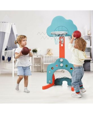 3-in-1 Kids Adjustable Basketball Hoop Set with Balls