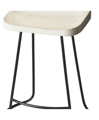 Wood and Iron Backless Counter Height Bar Chair