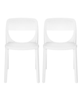 Modern Stackable Plastic Resin Patio Dining Side Chair (Set of 2)