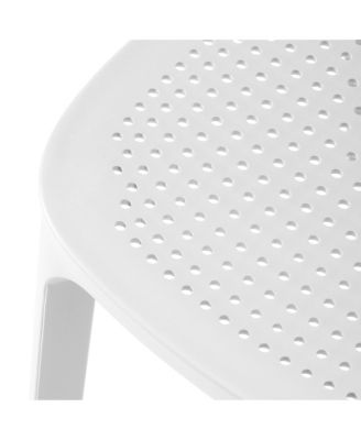 Modern Stackable Plastic Resin Patio Dining Side Chair (Set of 2)