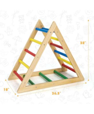 Wooden Toddlers Triangle Climber with 3 Levels Climbing Difficulty