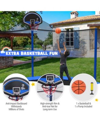 12 Feet Outdoor Recreational Trampoline with Enclosure Net