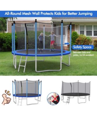 Outdoor Trampoline with Safety Closure Net