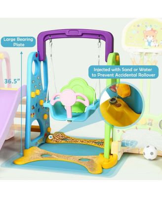 6-in-1 Climber Swing Basketball Hoop Football Gate