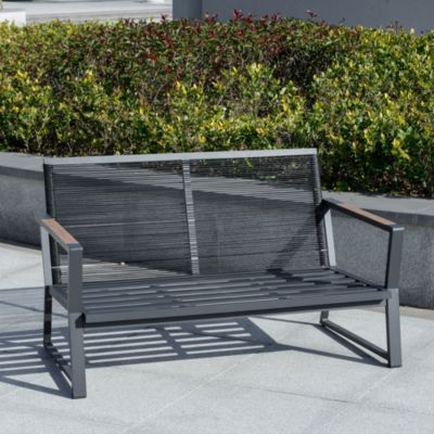 4 Piece Patio Furniture Set, Aluminum Conversation Set, Outdoor Garden Sofa Set with Armchairs, Loveseat, Center Coffee Table and Cushions