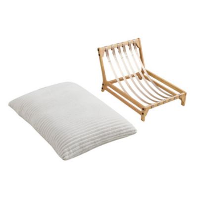 Accent Armless Lazy Sofa Single Seat Corduroy Fabric Off White 36.2inch x 43.3inch x 27.6inch