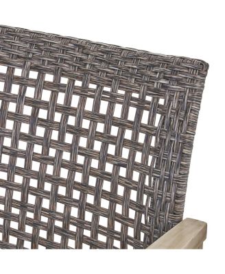 Classic 52 in. Wicker Outdoor Loveseat Features Acacia Wood Frame