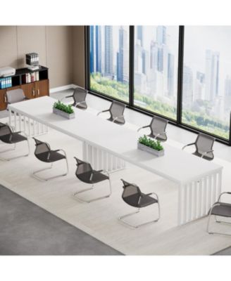 6.5 ft Conference Table with Metal Legs for 4-6, Long Meeting Table for Negotiation Training Seminar